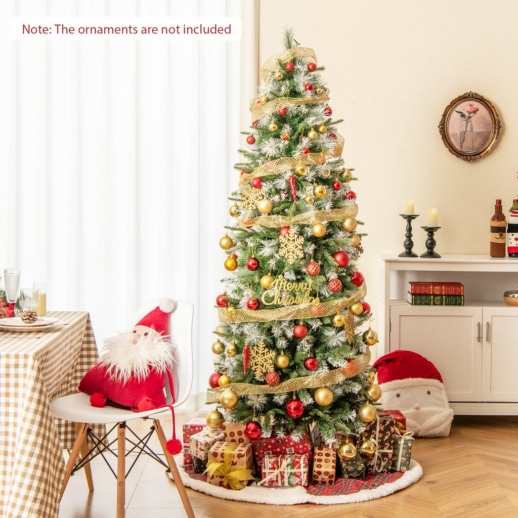 6/7.5/9 FT Artificial Christmas Tree with Warm-White LED Lights