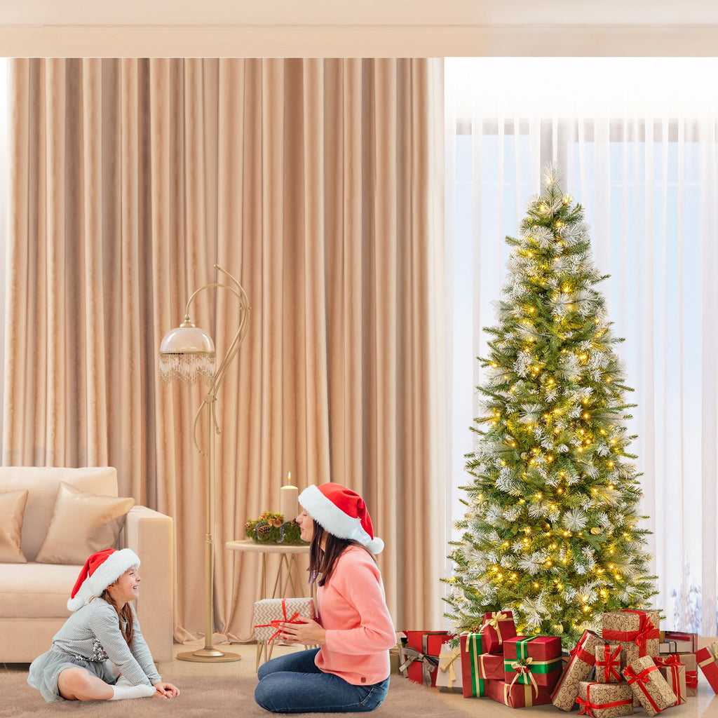 6/7.5/9 FT Artificial Christmas Tree with Warm-White LED Lights