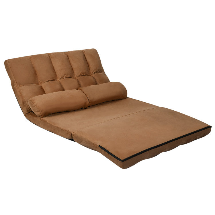 6-Position Foldable Floor Sofa Bed with Detachable Cloth Cover