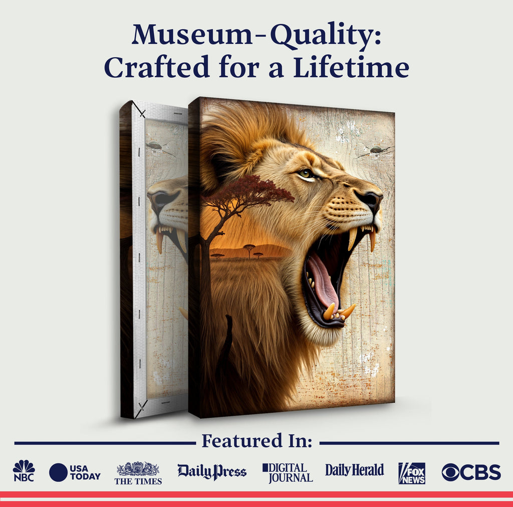Lion Double Exposure Wall Art