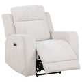 Kennett Chenille Upholstered Power Recliner Chair Ivory