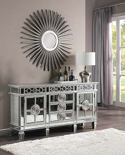 Varian - 36" Server - Mirrored & Antique Platinum