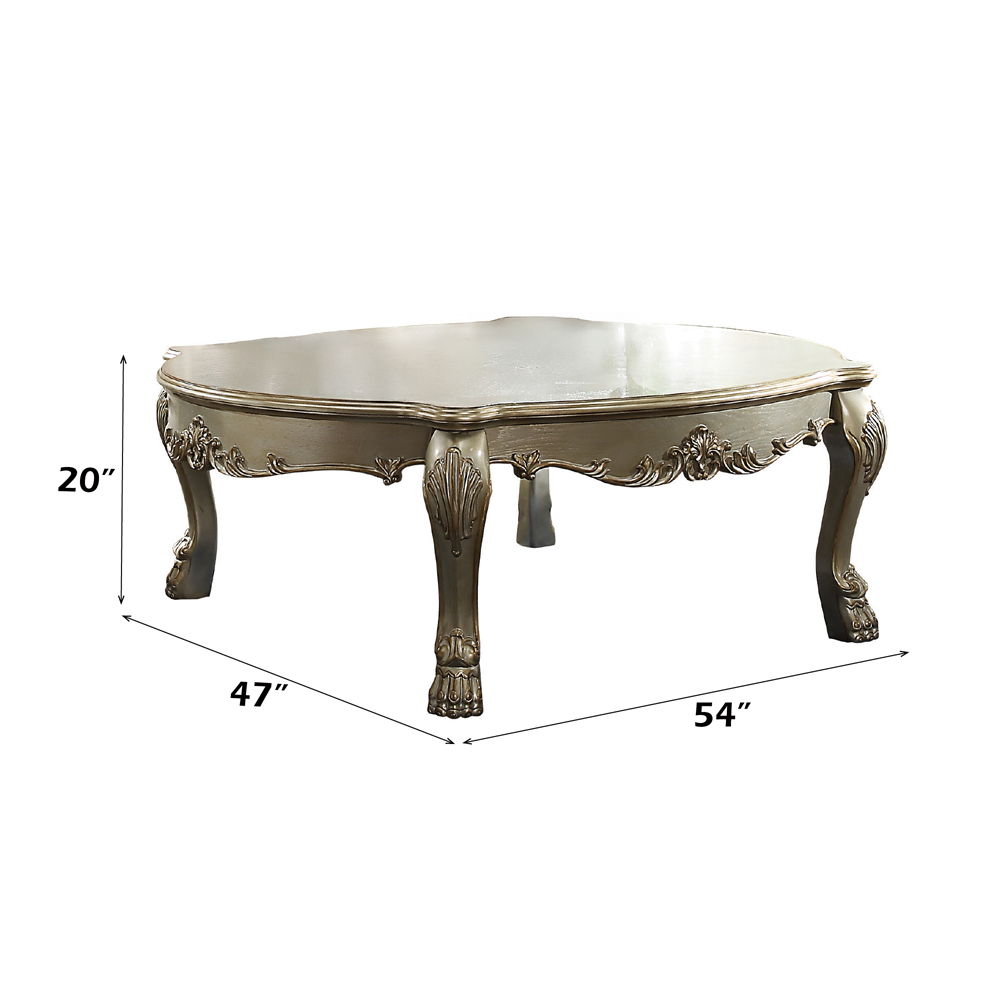 Dresden II - Coffee Table - Gold Patina & Bone