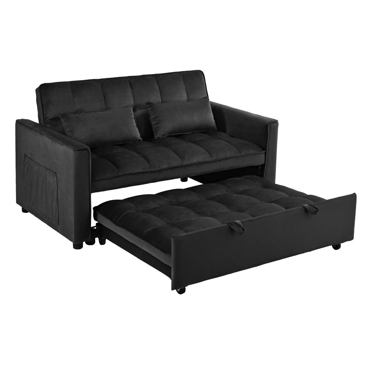 3 In 1 Pull Out Couch Convertible Sofa Bed With Reclining Backrest