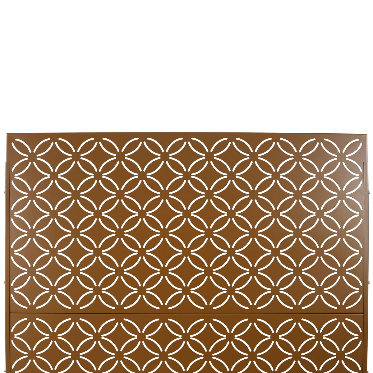 Freestanding Decorative Privacy Screen For Deck Balcony Patio, Metal Privacy - Brown