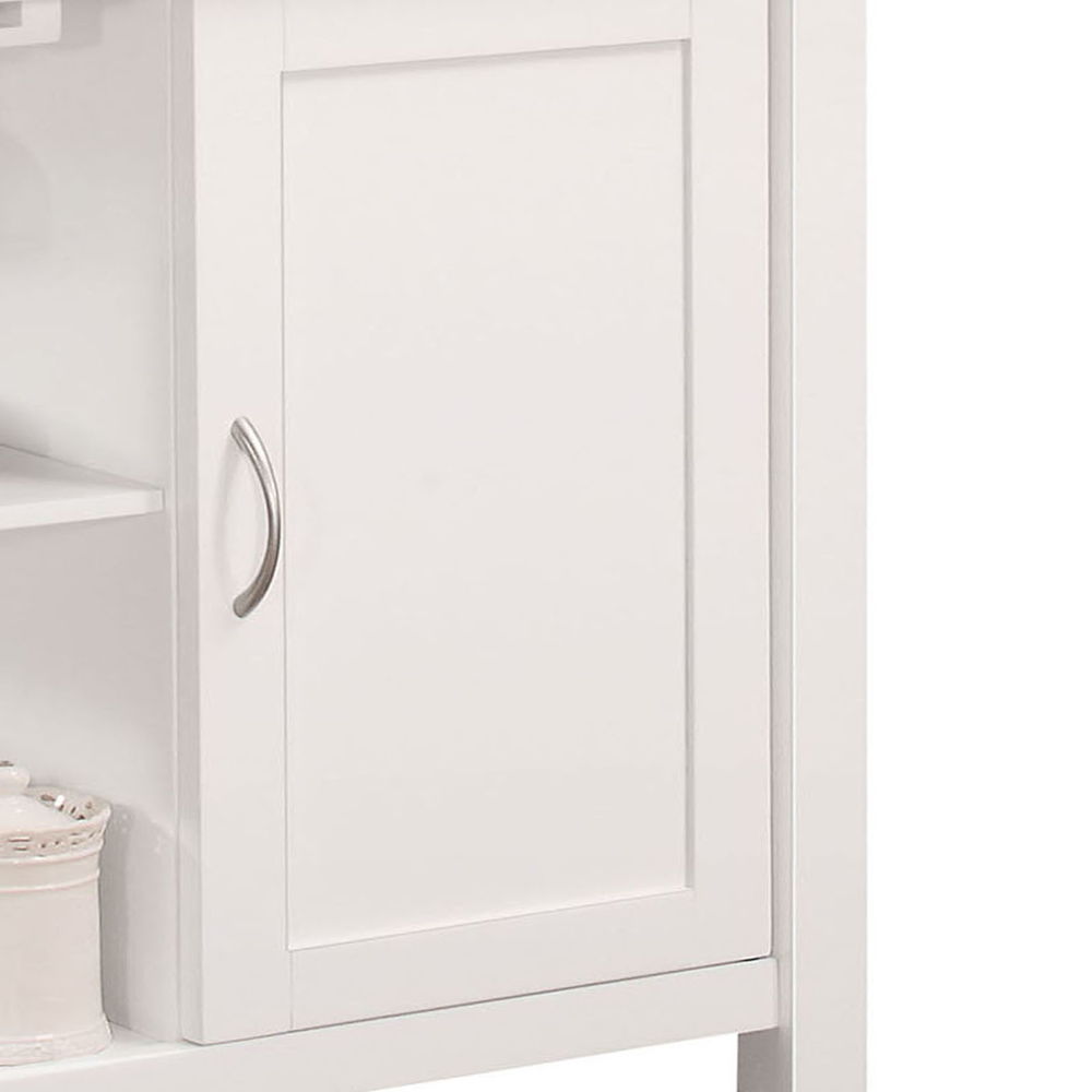 Ottawa - Kitchen Cart - Black Wooden Top & White