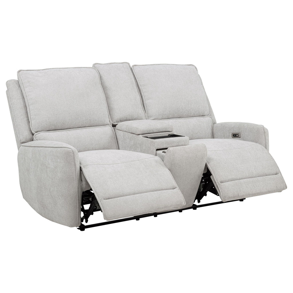 Sylmar Chenille Upholstered Power Reclining Loveseat Dove Grey
