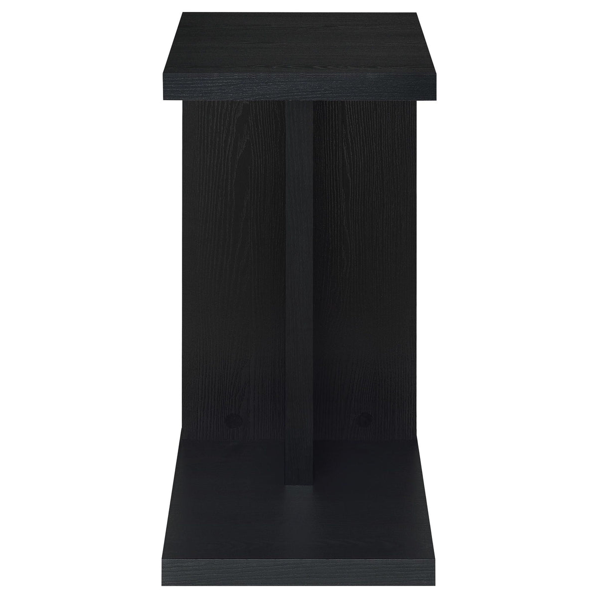 Clower Engineered Wood C-Shaped Sofa Side Table Black