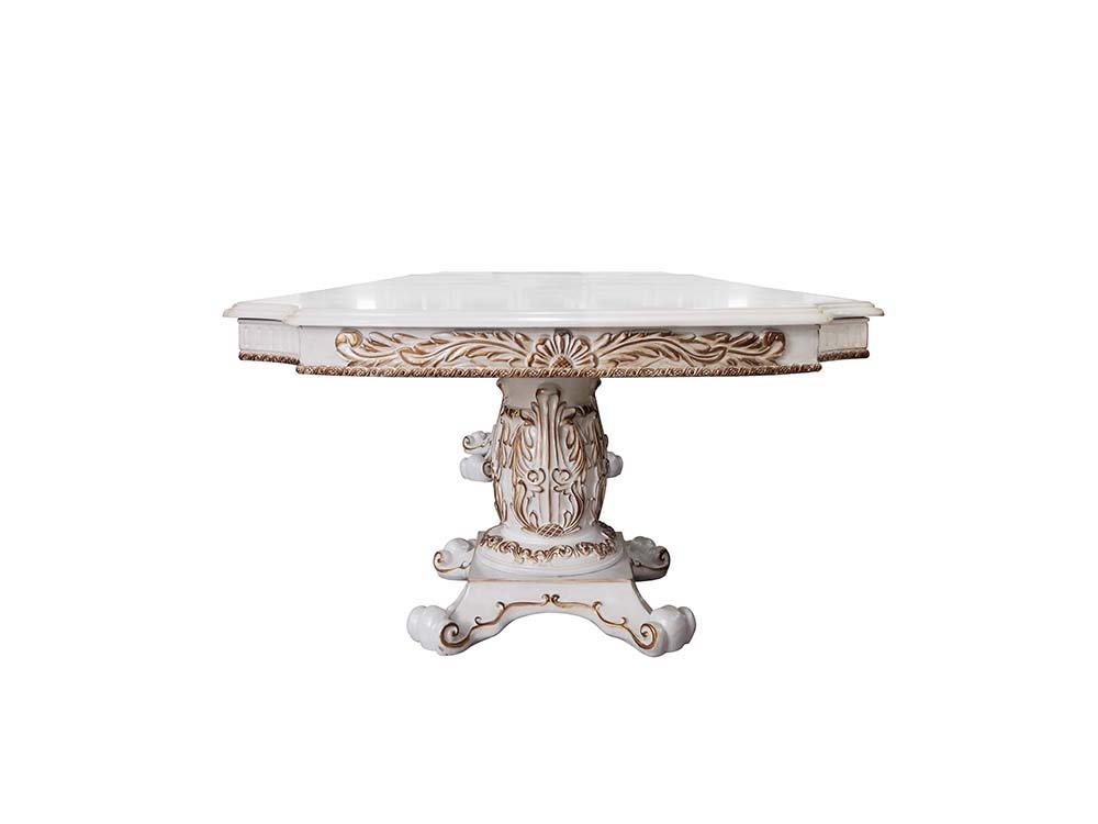 Vendome - 30" Dining Table With Pedestal Base - Antique Pearl