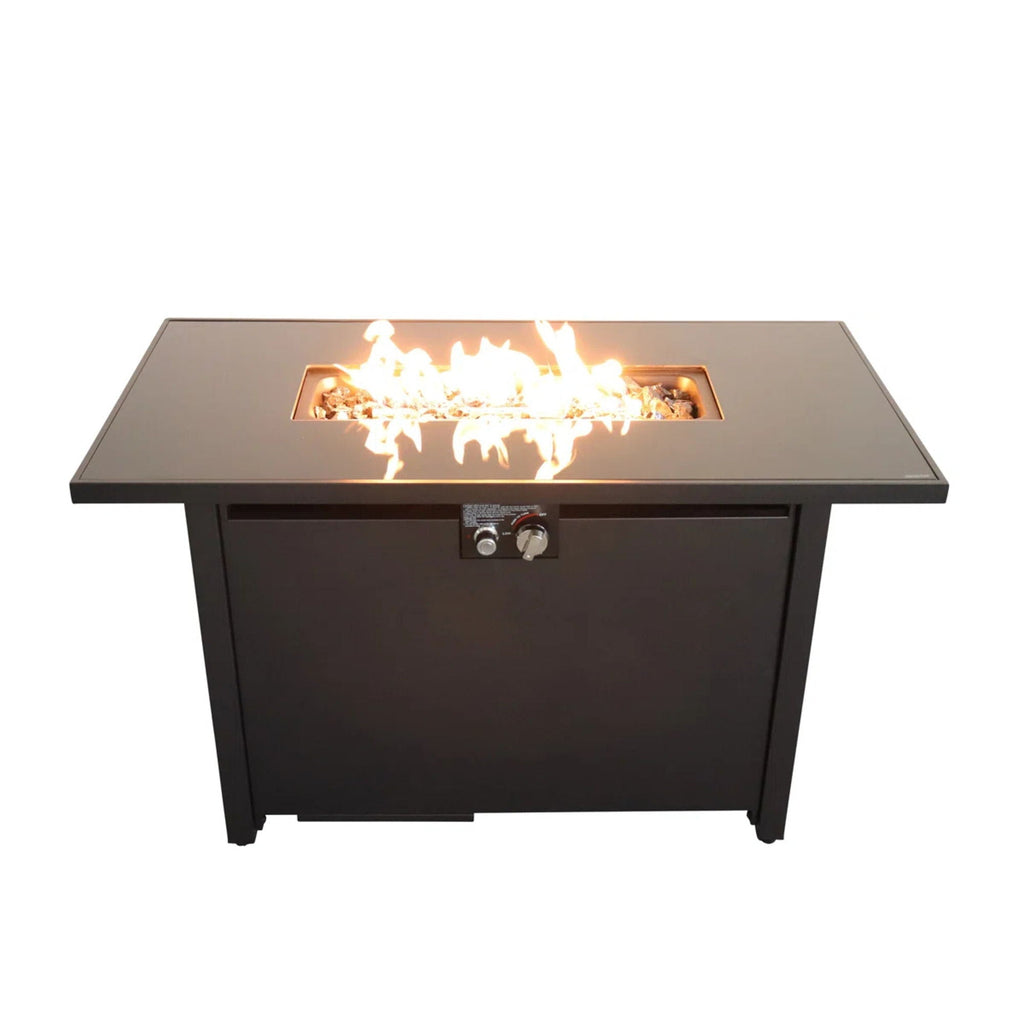 Rectangle Fire Pit, Fuel Versatility - Black