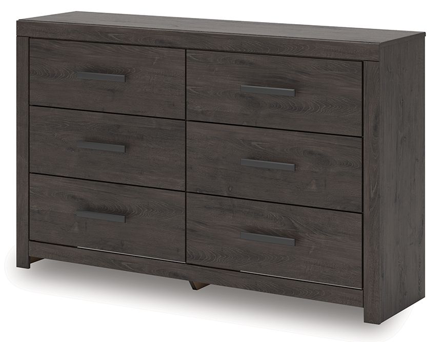 Prendonea - Six Drawer Dresser - Charcoal