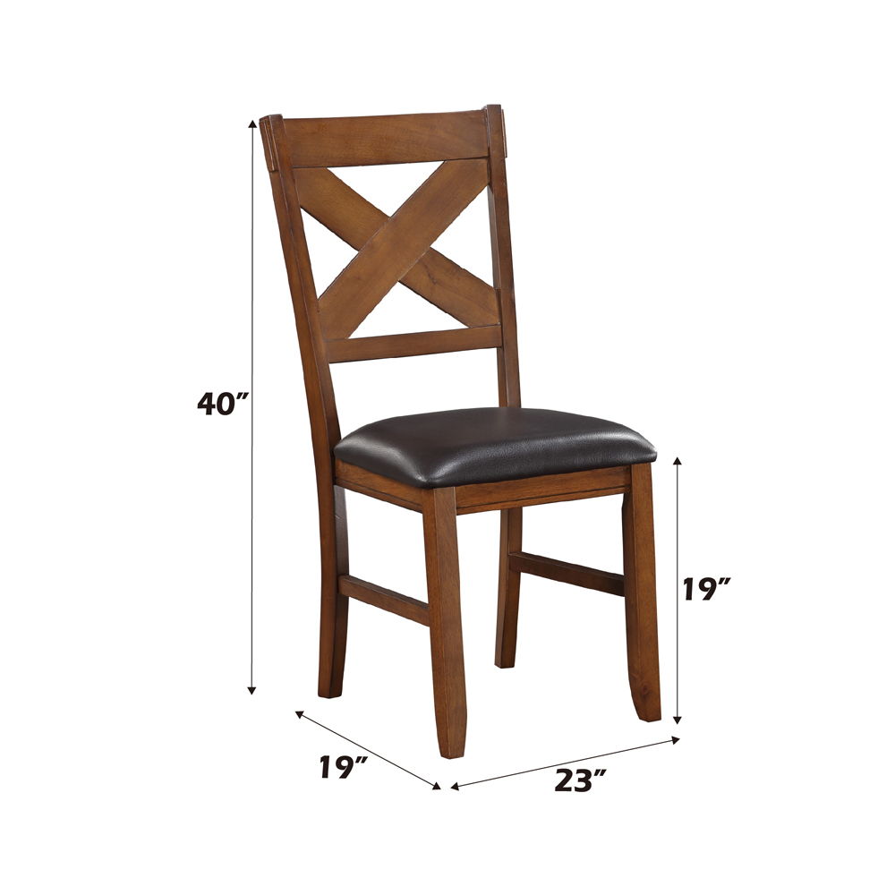 Apollo - Side Chair (Set of 2) - Espresso Synthetic Leather & Walnut