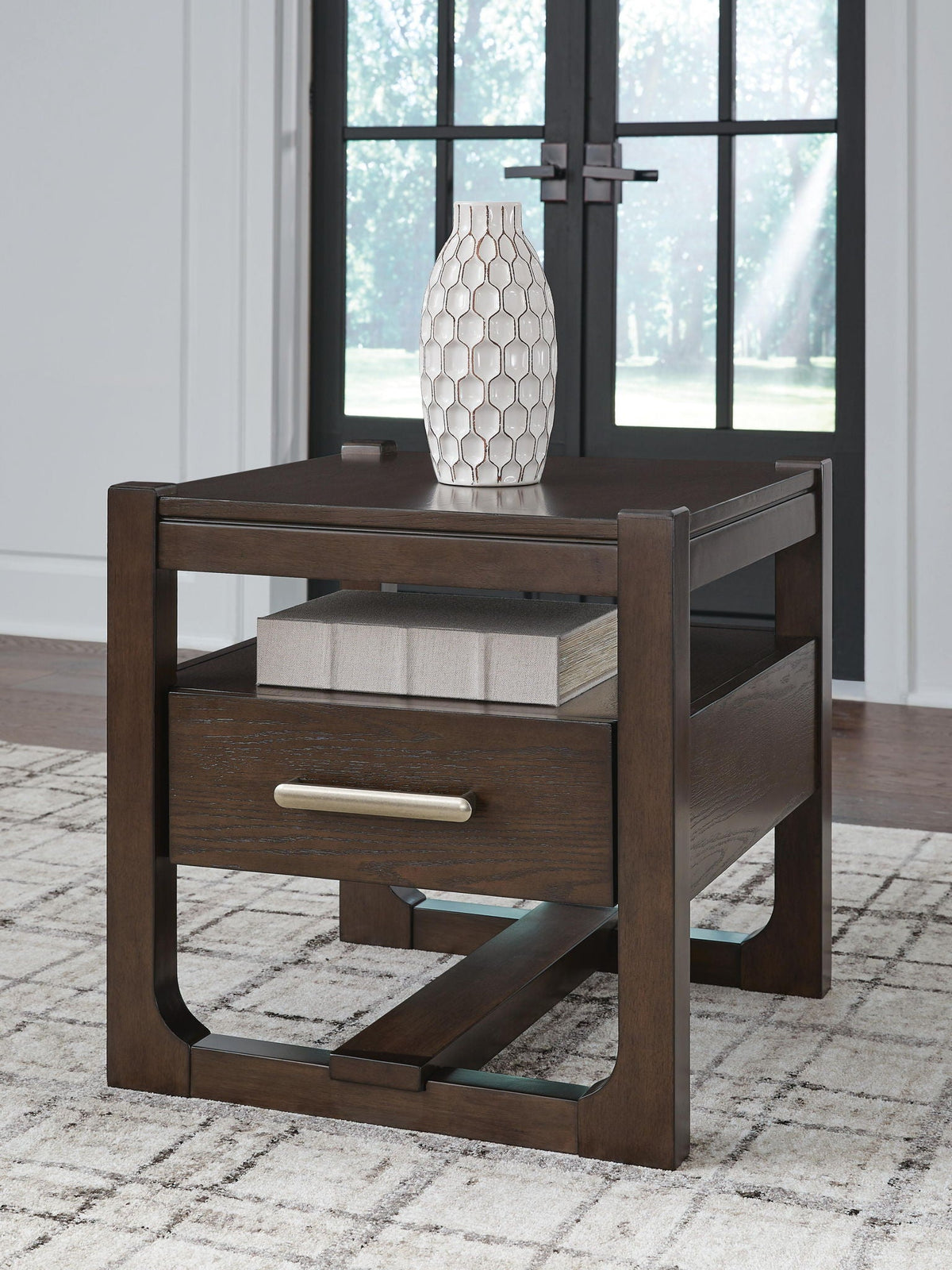 Breckington - Square End Table - Dark Brown