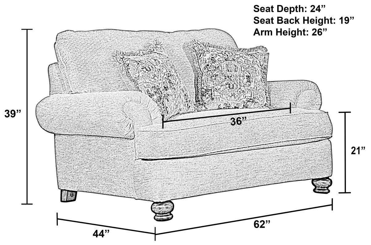 Freemont - Chair And a Half - Pewter