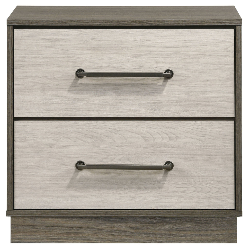 Fenwick 2-drawer Nightstand Bedside Table Grey Oak