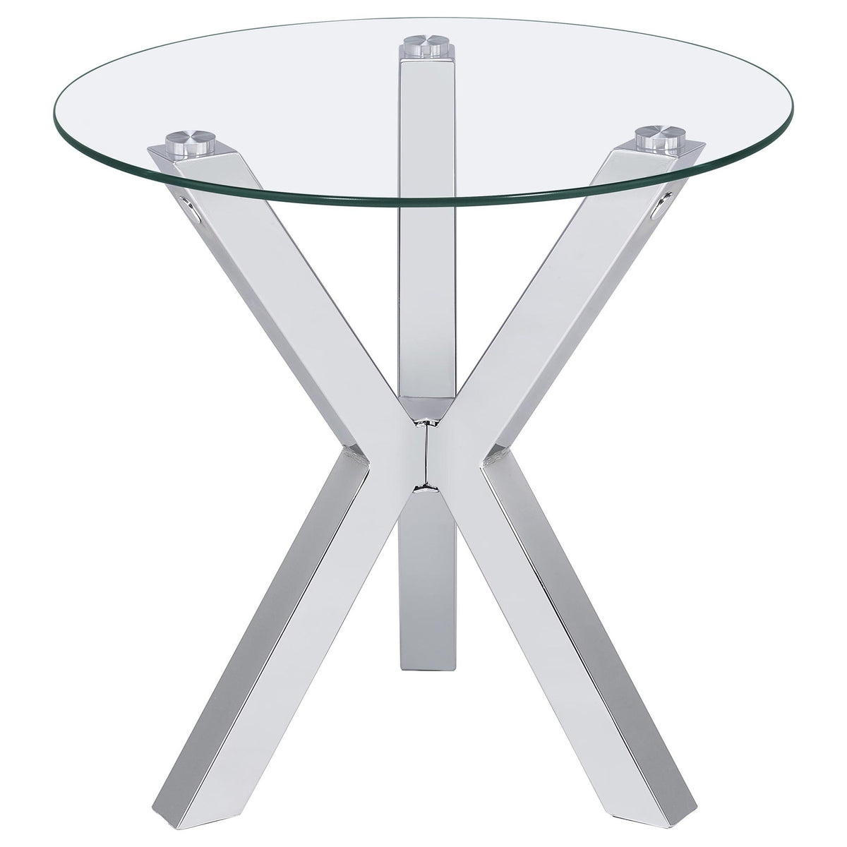 Kenzie 3-piece Round Coffee and End Table Set Chrome