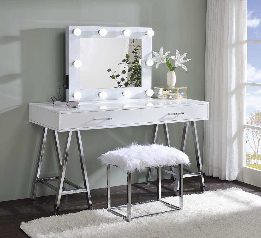 Avery - Accent Mirror - White
