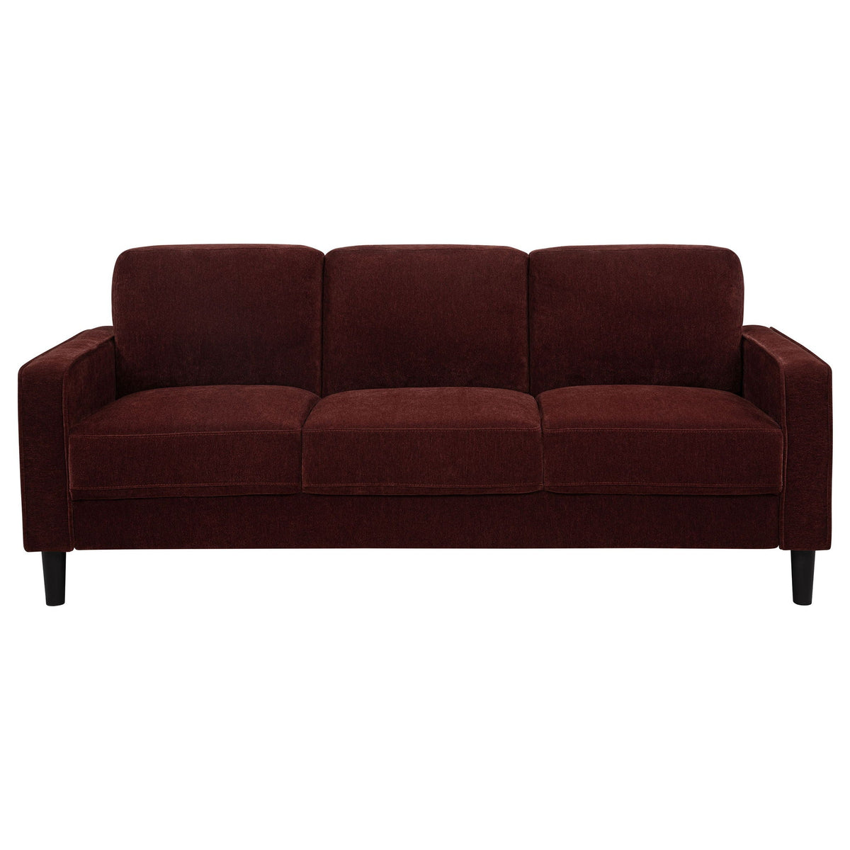 Ruth 2-piece Fabric Upholstered Track Arm Sofa Rust Red