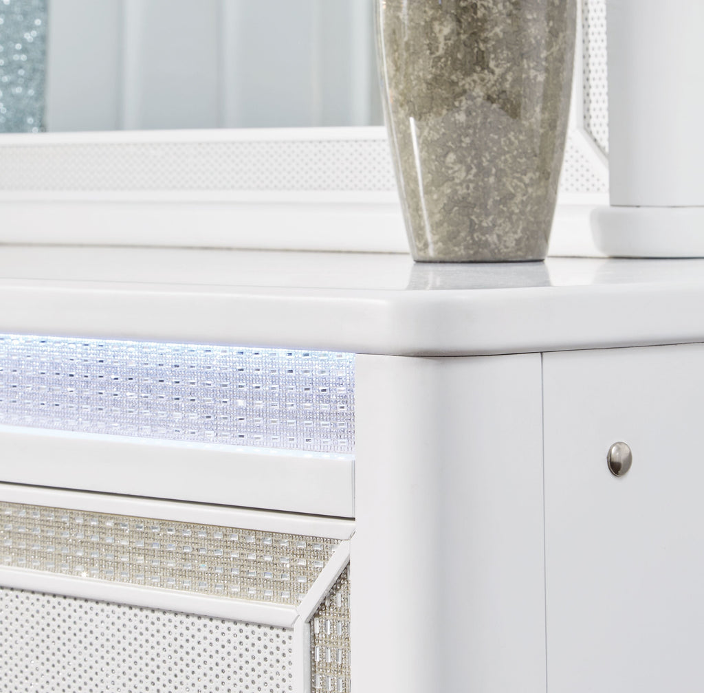 Chalanna - Dresser And Mirror - White