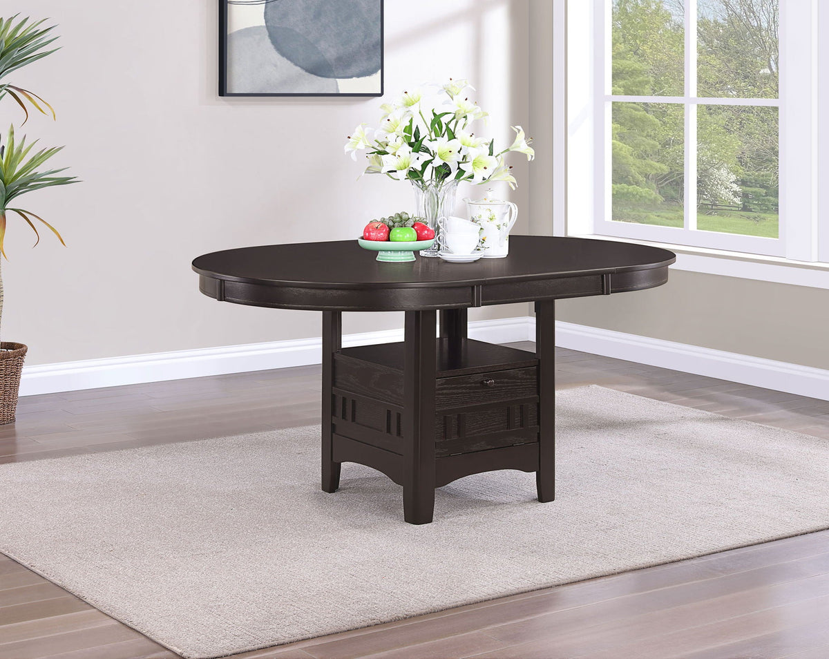 Lavon Oval 60-inch Wood Extension Leaf Dining Table Espresso