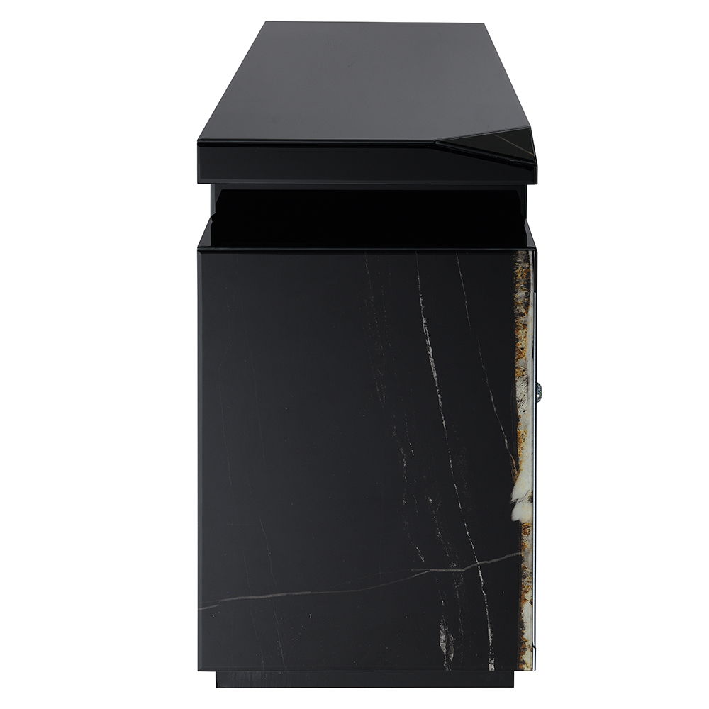 Drisana - TV Stand With Fireplace - Black Mirrored