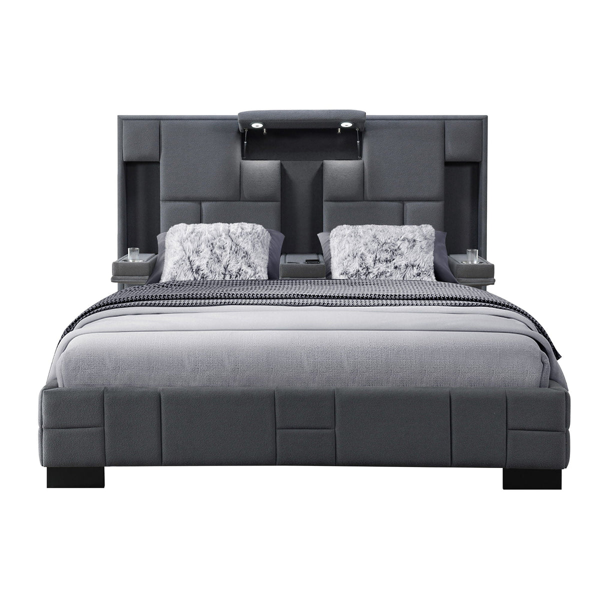 Yaris - Contemporary Bed With Wireless Charging And LED Lights