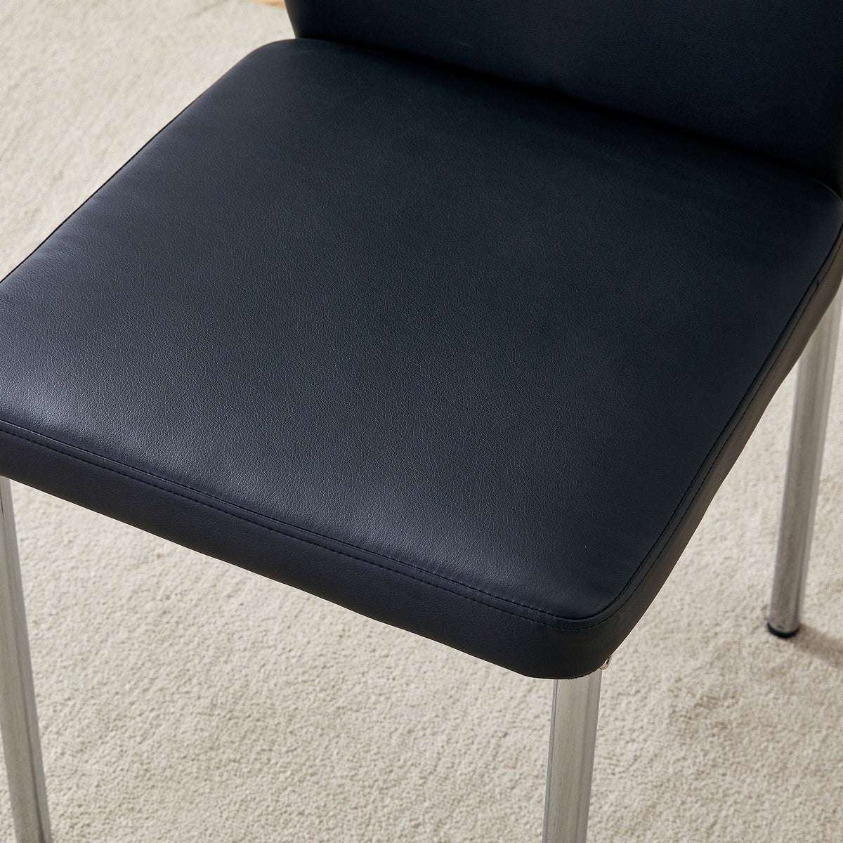 Luxury Simple High Resilience Dining Chair With Metal Legs
