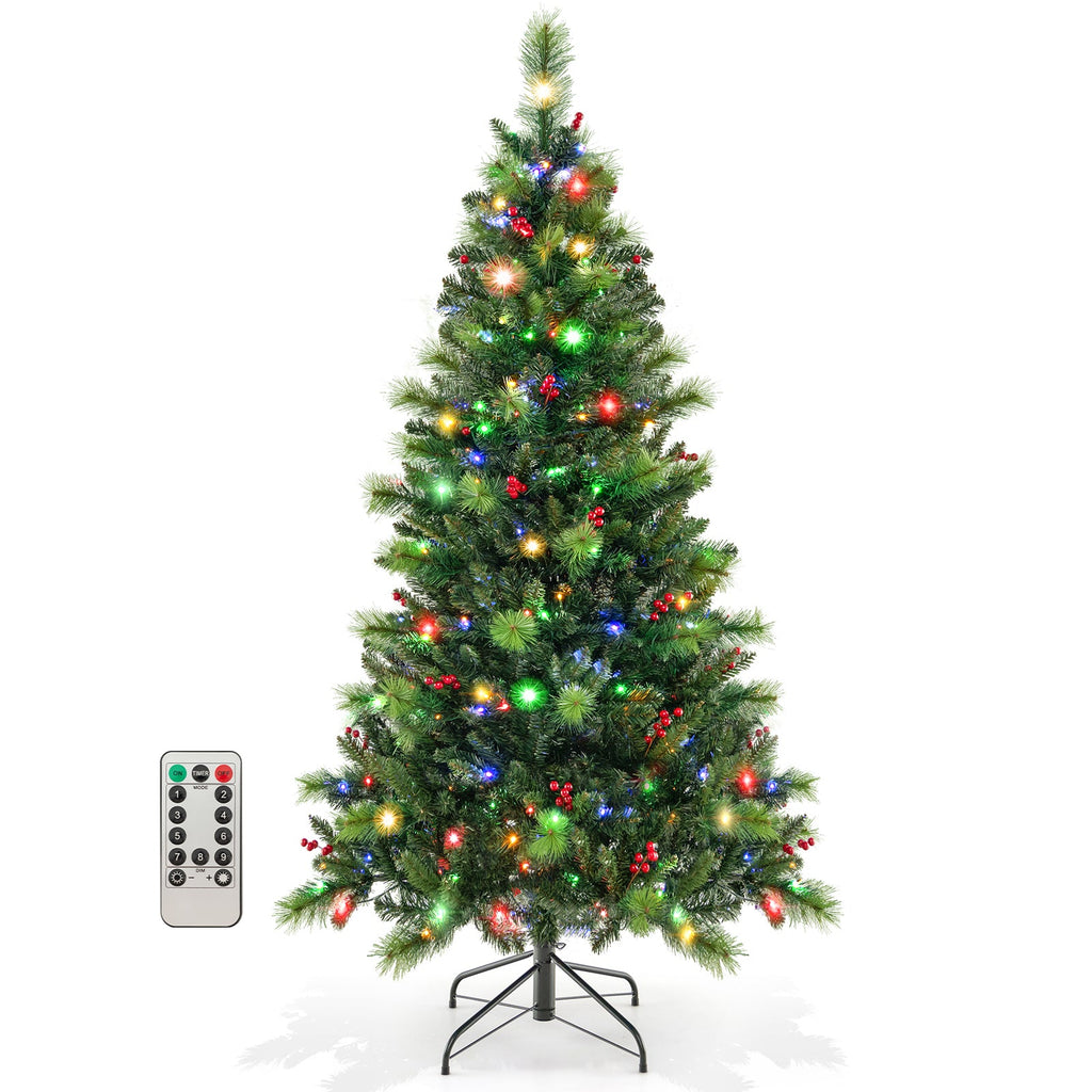 6/7/8 Feet Pre-Lit Artificial Christmas Tree with 300/400/500 LED Lights