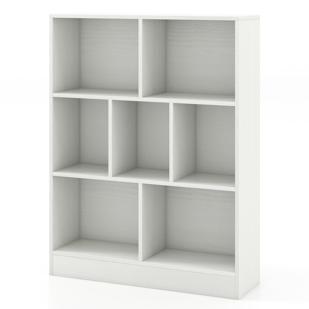7-Section Freestanding Bookshelf for Kids Room Classroom Daycare Nursery