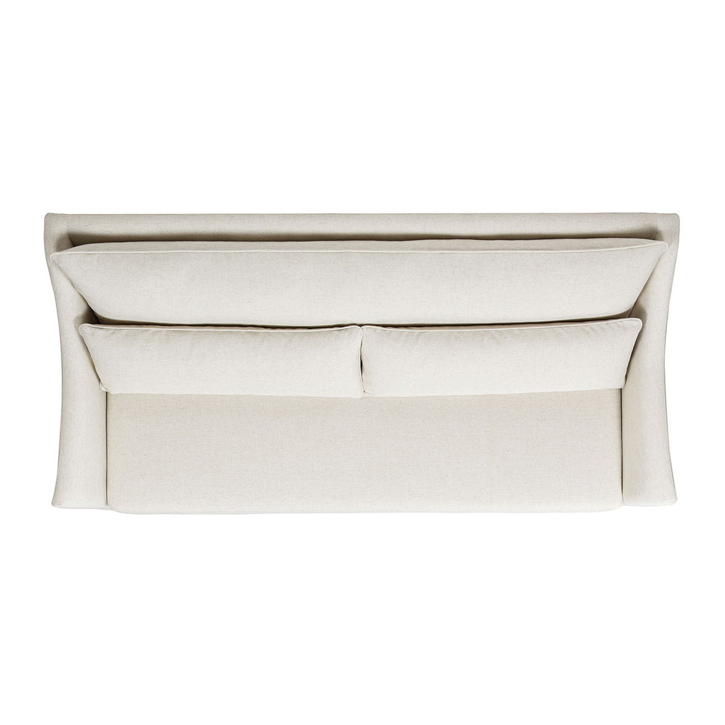 Ada - Flared Arm Contemporary Sofa With Lumbar Pillows - Flax White
