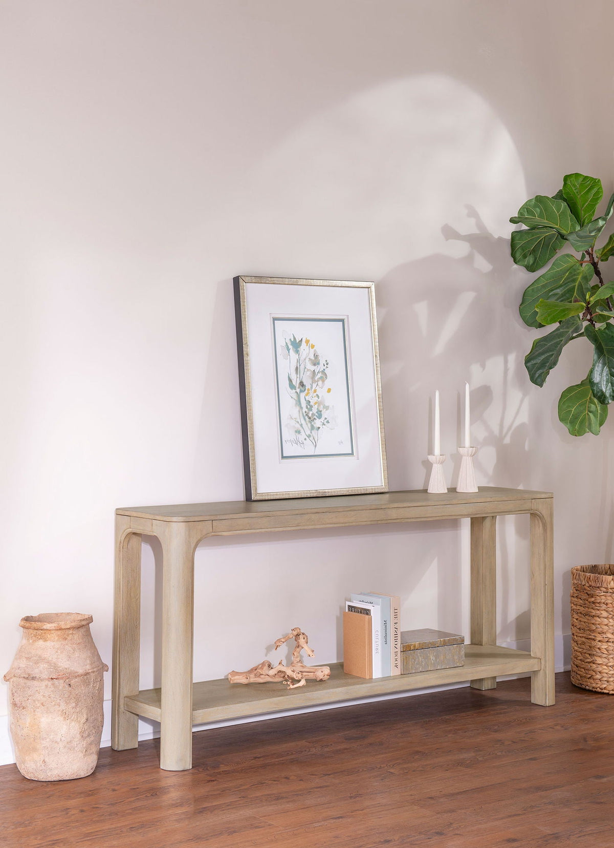 Solano 64-inch Entryway Console Sofa Table Weathered Mango