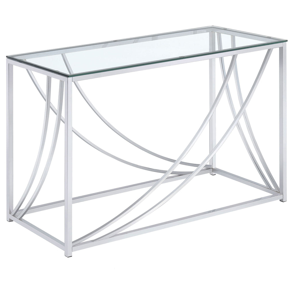 Lille Glass Top Entryway Console Table Accents Chrome