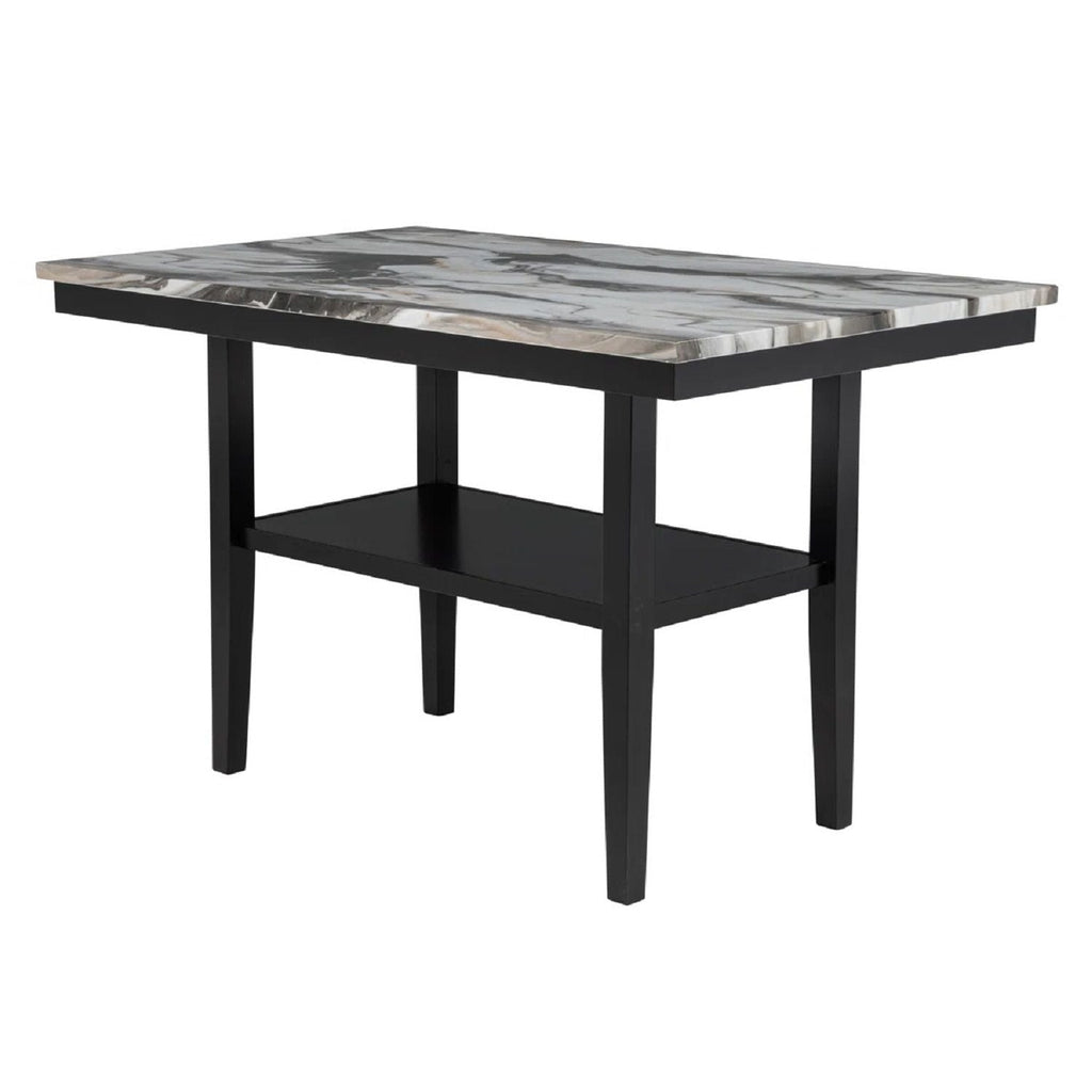 Counter Dining Table With Storage Bottom Shelf For Kitchen - Black