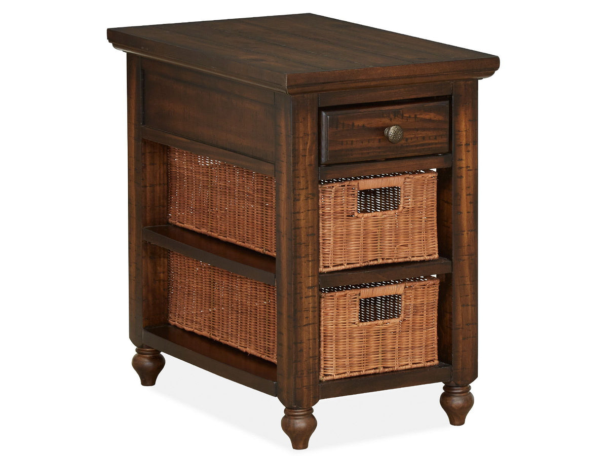 Cottage Lane - Wood Rectangular Chair Side End Table - Coffee