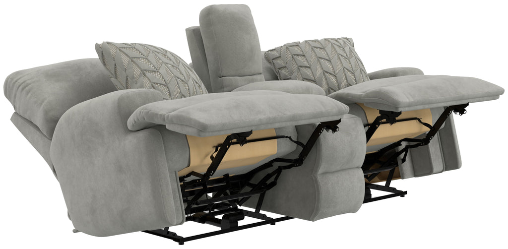 Renaldo - Power Console Loveseat With Zero Gravity Recline - Stone