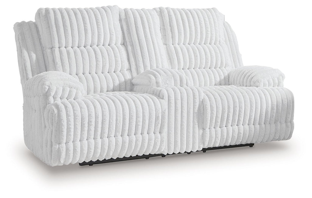 Rhines Falls - Double Reclining Power Loveseat With Console - Alloy
