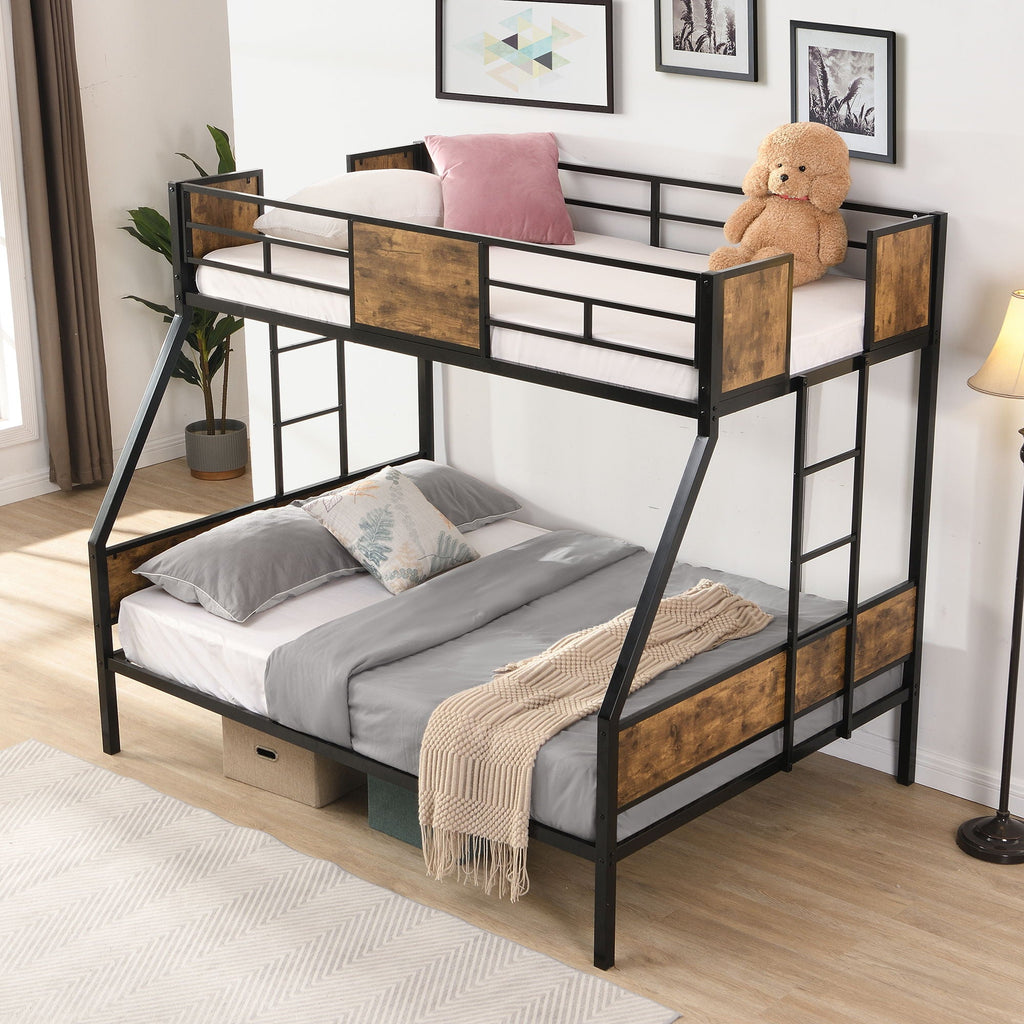 Modern Metal Bunk Bed With Dual Side Ladder And Metal Desig
