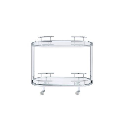 Piffo - Serving Cart Set - Clear Glass & Chrome