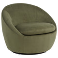 Myernick Velvet Upholstered Swivel Accent Chair Olive