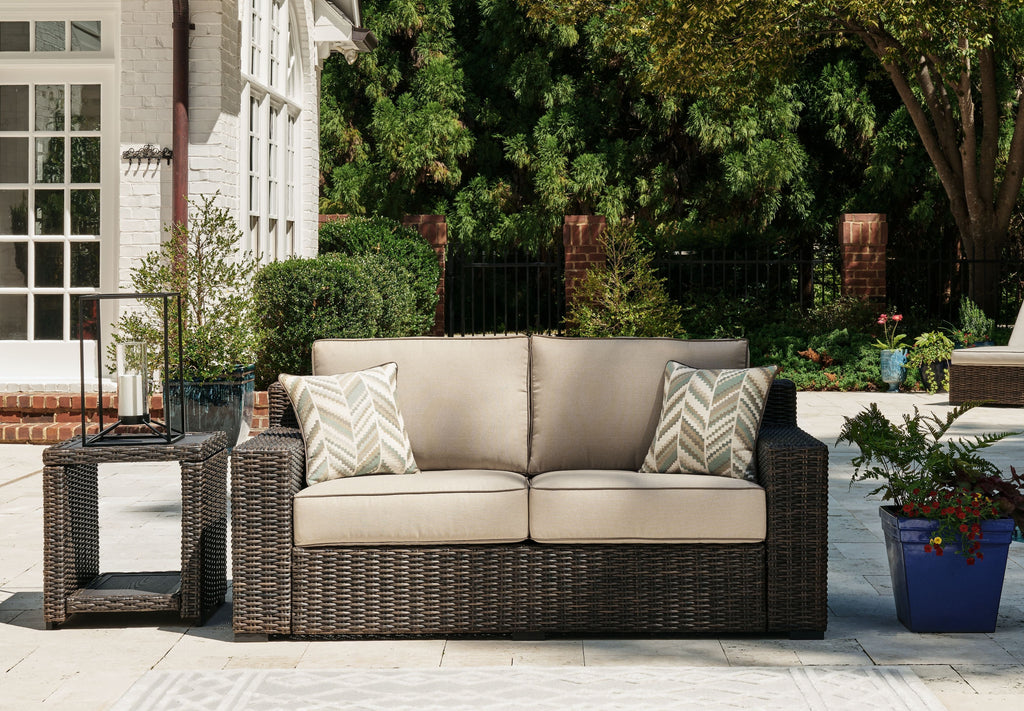 Coastline Bay - Loveseat With Cushion - Brown