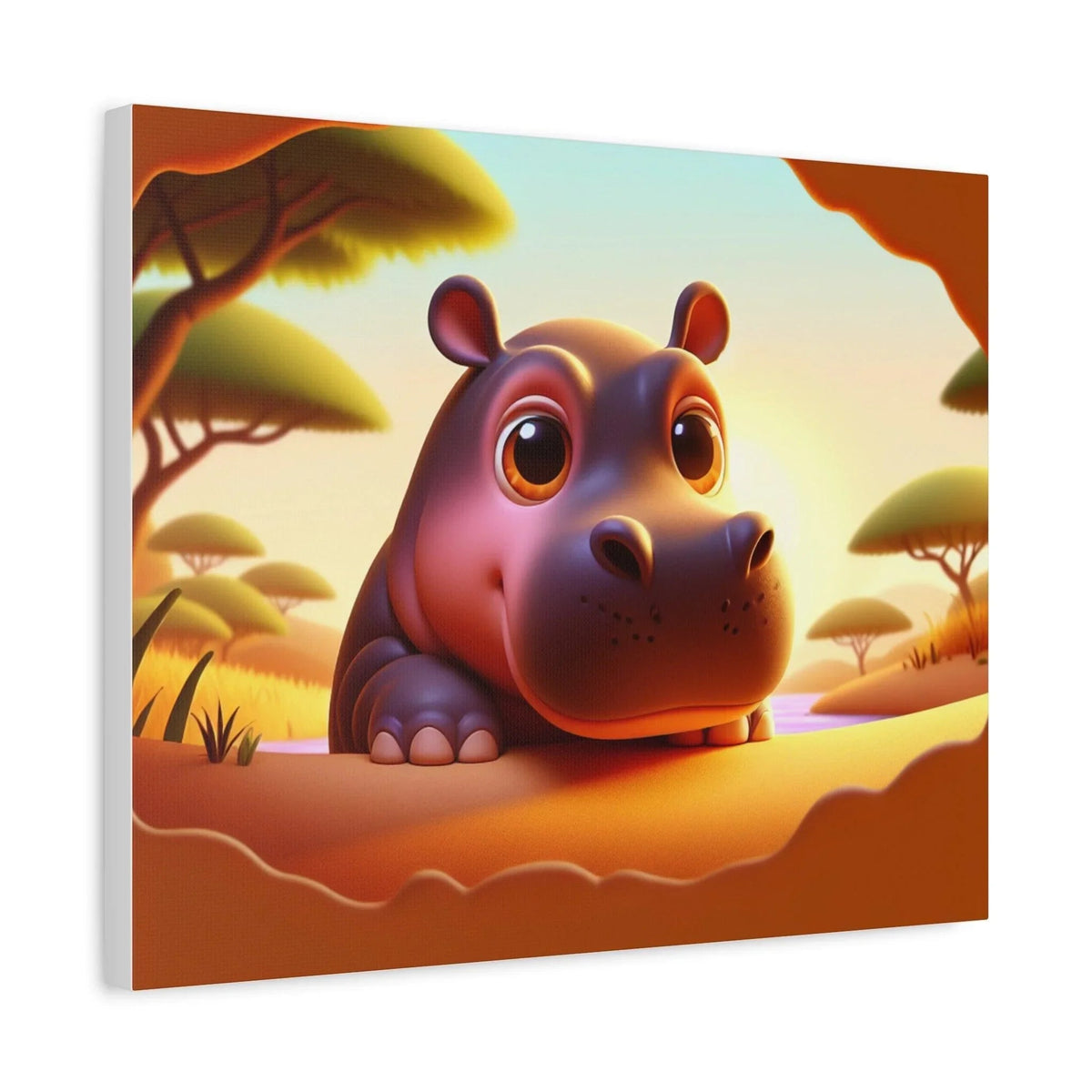 Canvas Hippo Print