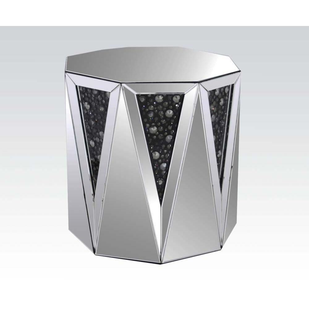 Nysa - End Table - Mirrored & Faux Crystals