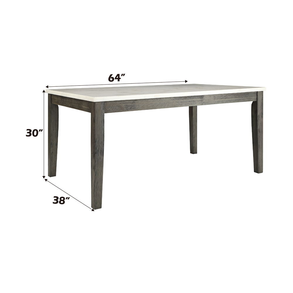 Merel - Dining Table - White Marble Top & Gray Oak
