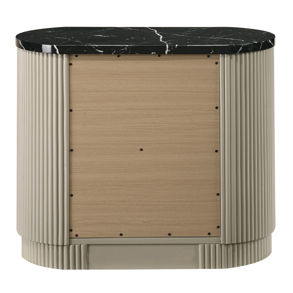 Travonte - Nightstand - Gray / Beige