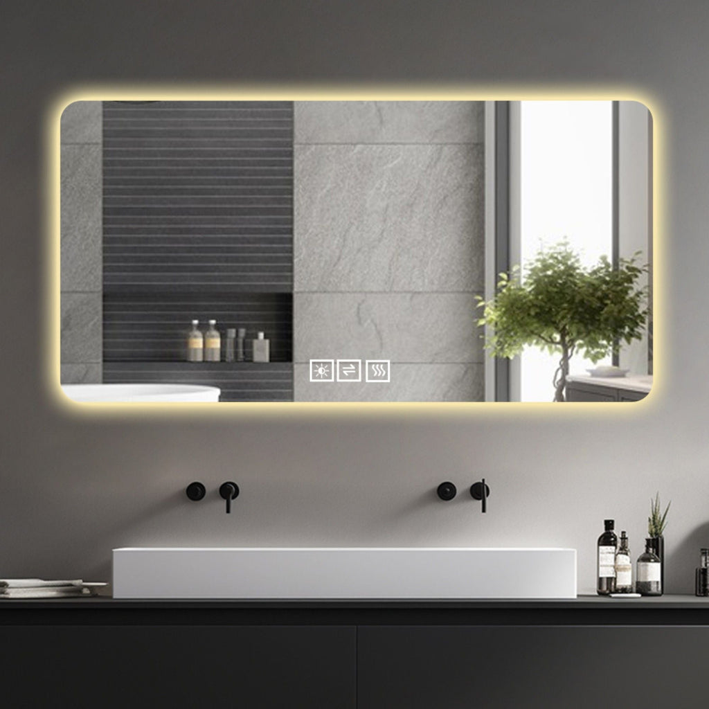 LED Bathroom Mirror With 3 Color Dimmable Backlight