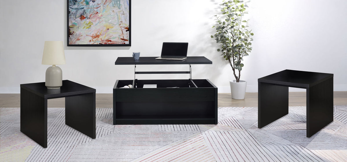 Knapp 3-piece Lift Top Coffee Table Set Black