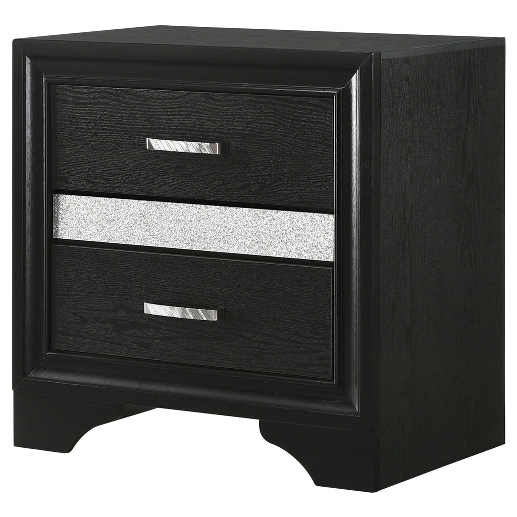 Miranda 3-drawer Nightstand Bedside Table Black