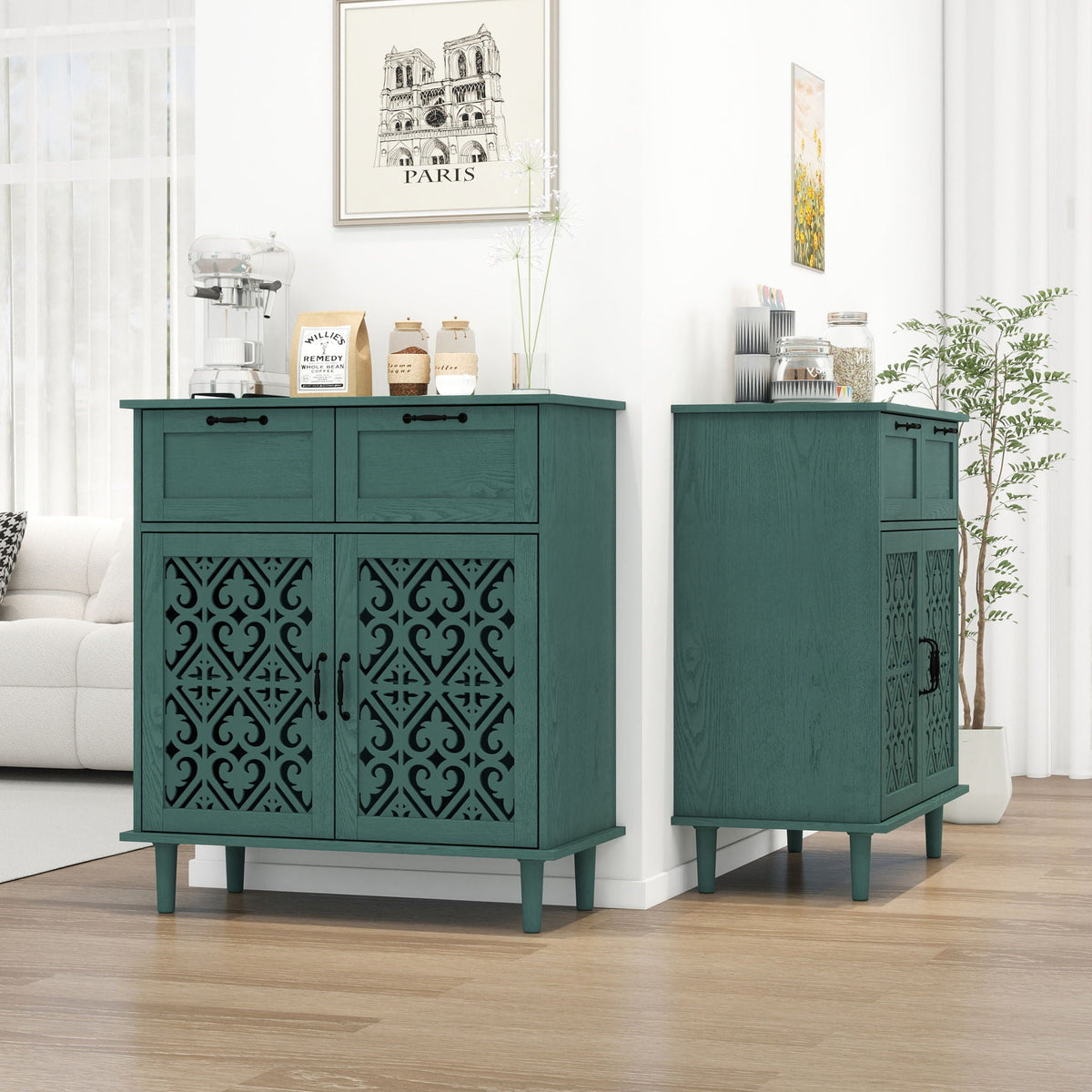 2 Door 2 Drawer Elegant Cabinet