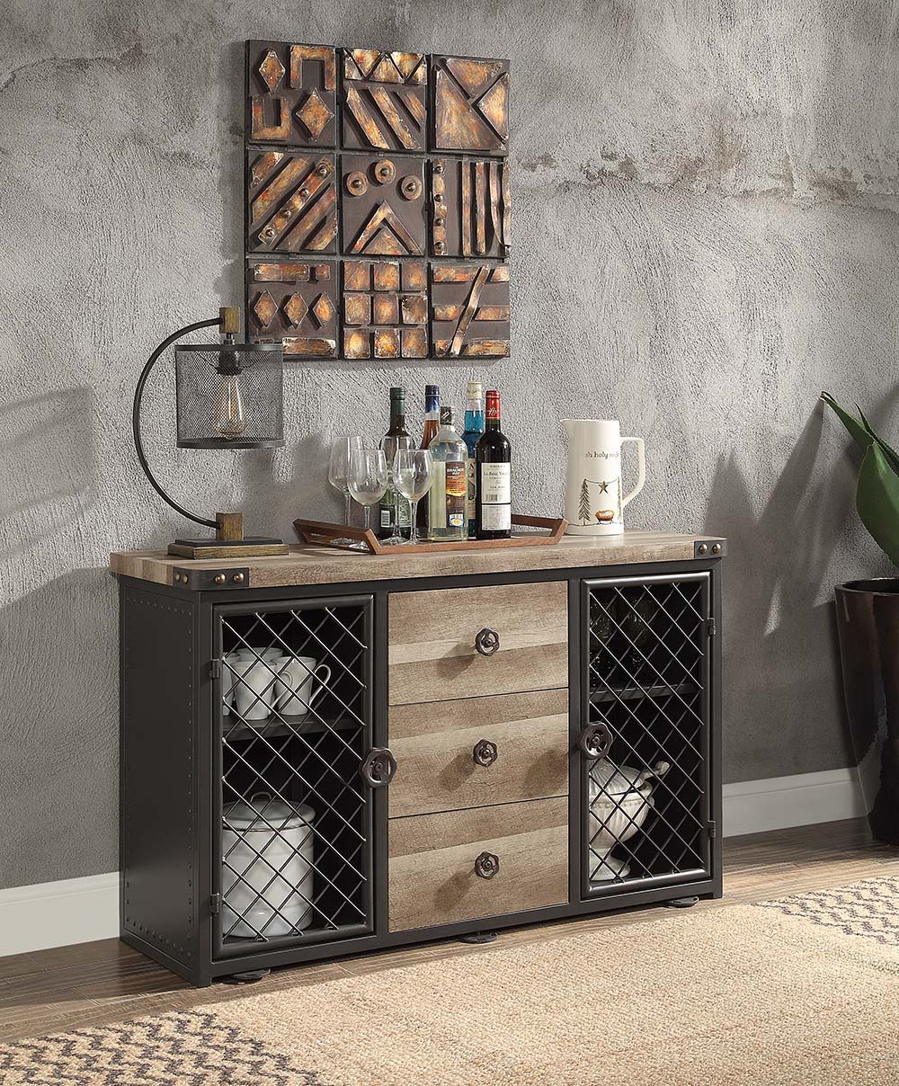 Edina - Server - Oak & Sandy Black