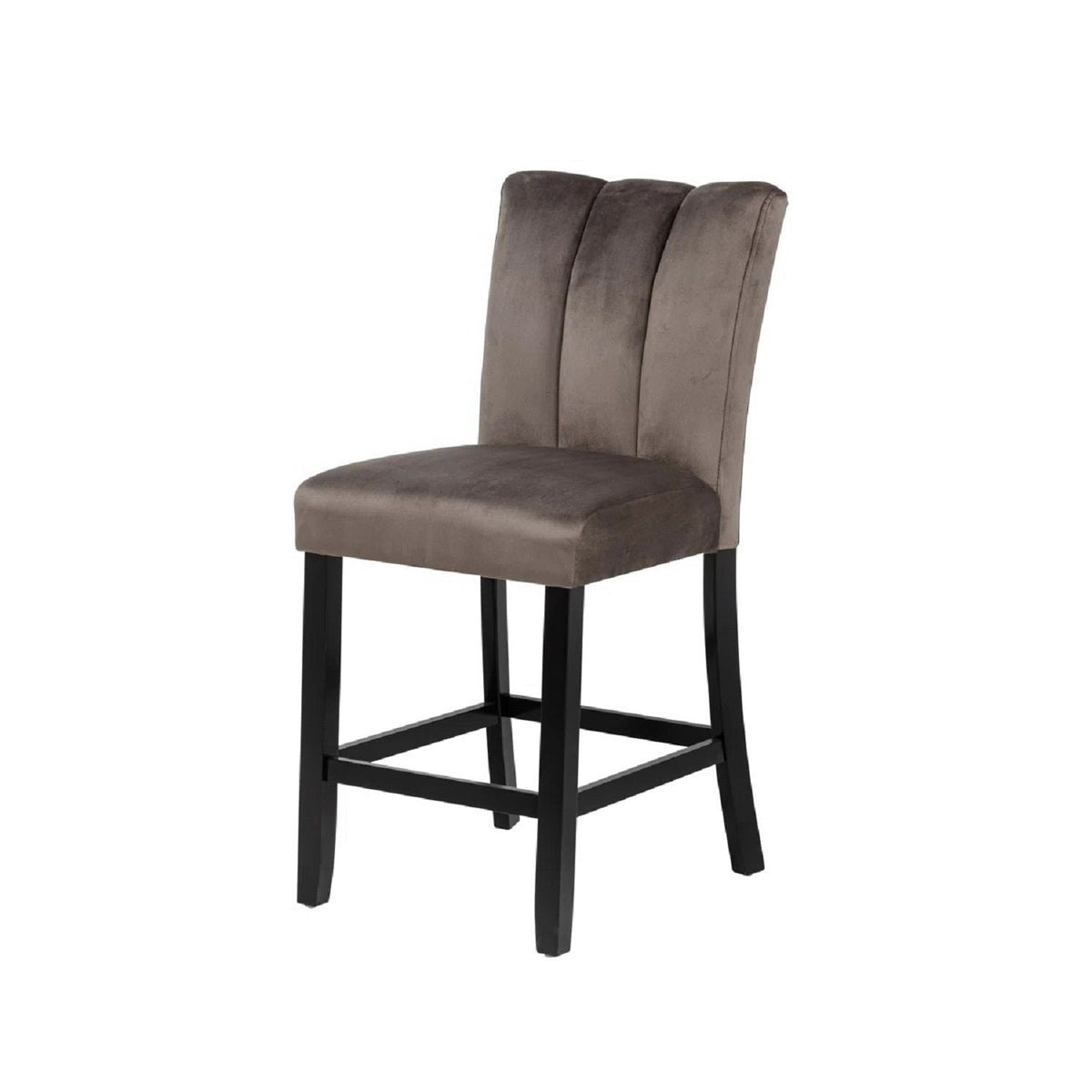 Upholstered Counter Height Chair For Dining Room (Set of 2) - Black / Brown